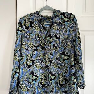 Notations Black and Blue Paisley Shirt